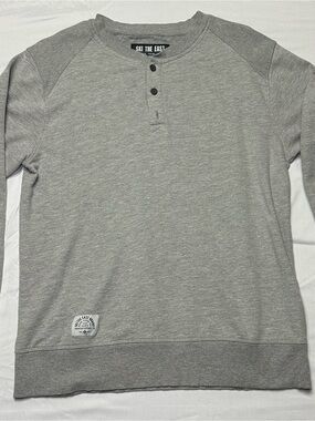 Ski The East Men's M Gray Henley Sweatshirt
